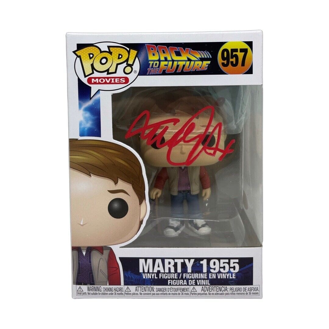 Michael J Fox Marty McFly Signed Back to The Future POP Figure JSA