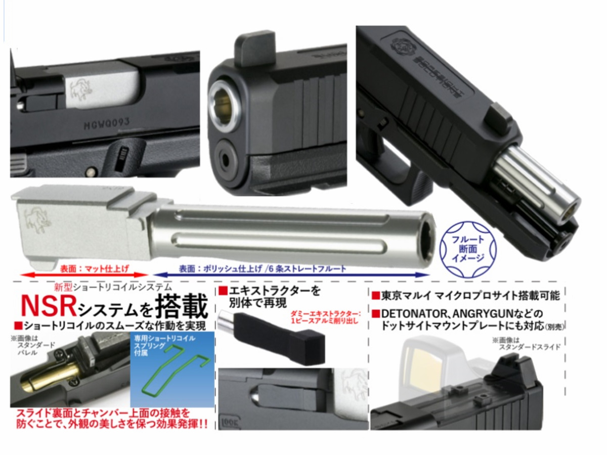 DETONATOR : HGスライド マルイ G17 Gen5 MOS Boresight メタル