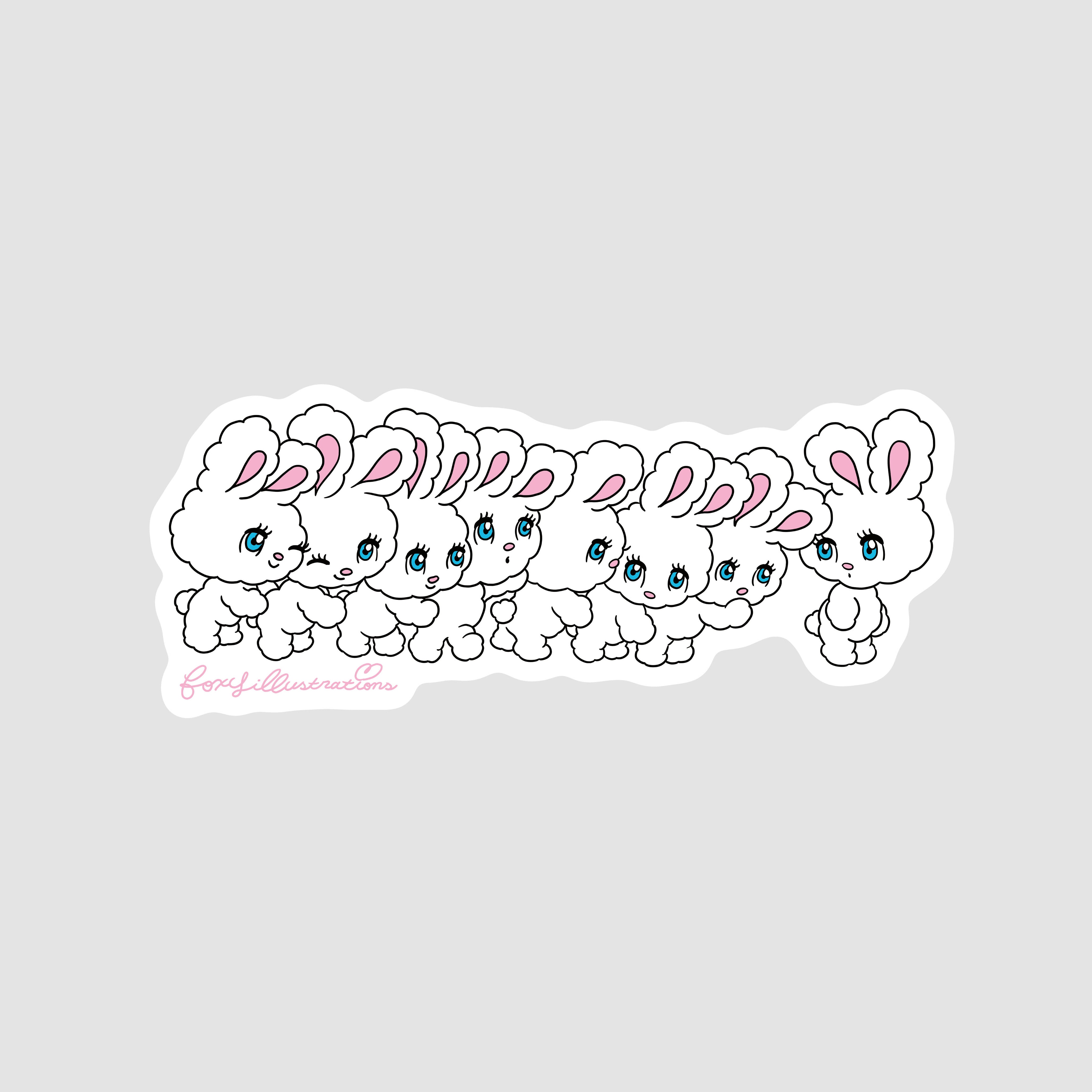 8 BUNNIES Sticker(SMALL) – foxy illustrations online