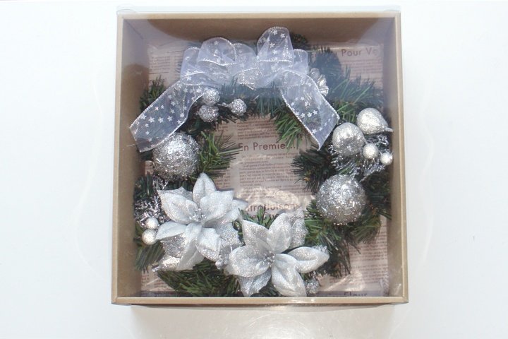 クリスマスリース シルバー プリザーブドフラワーギフト・花の通販