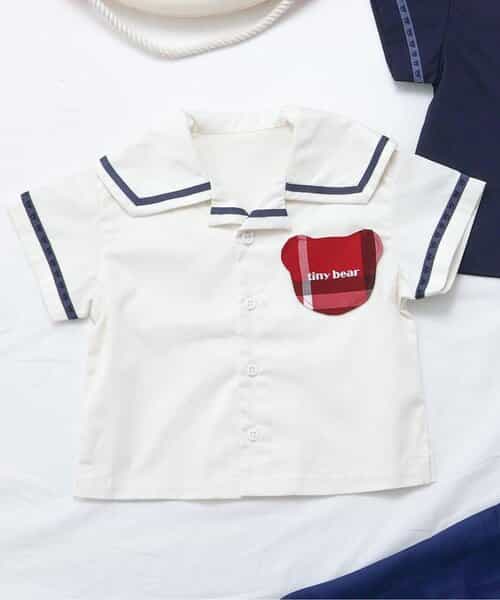 ☆SALE☆tiny bear セーラー衿半袖シャツ（V309925）|apres les cours