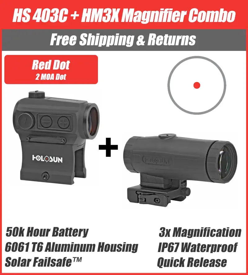 Holosun 403C + HM3X 3X Magnifier Combo - HS403C+HM3X – Freedom Gorilla