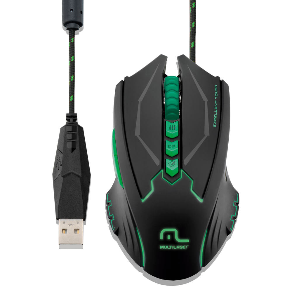 Mouse Multilaser MO218 Gamer Com Led 2500dpi - Fujioka Distribuidor