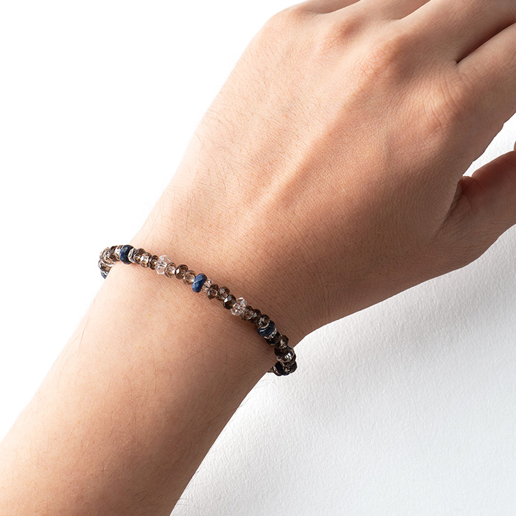 DOPE&DRAKKAR】ラピスラズリ＆スモーキークォーツ カットブレスレット