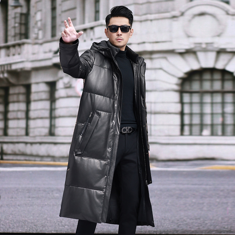 レザージャケット専門店 高級本革ロングダウンコート ロングジャケット