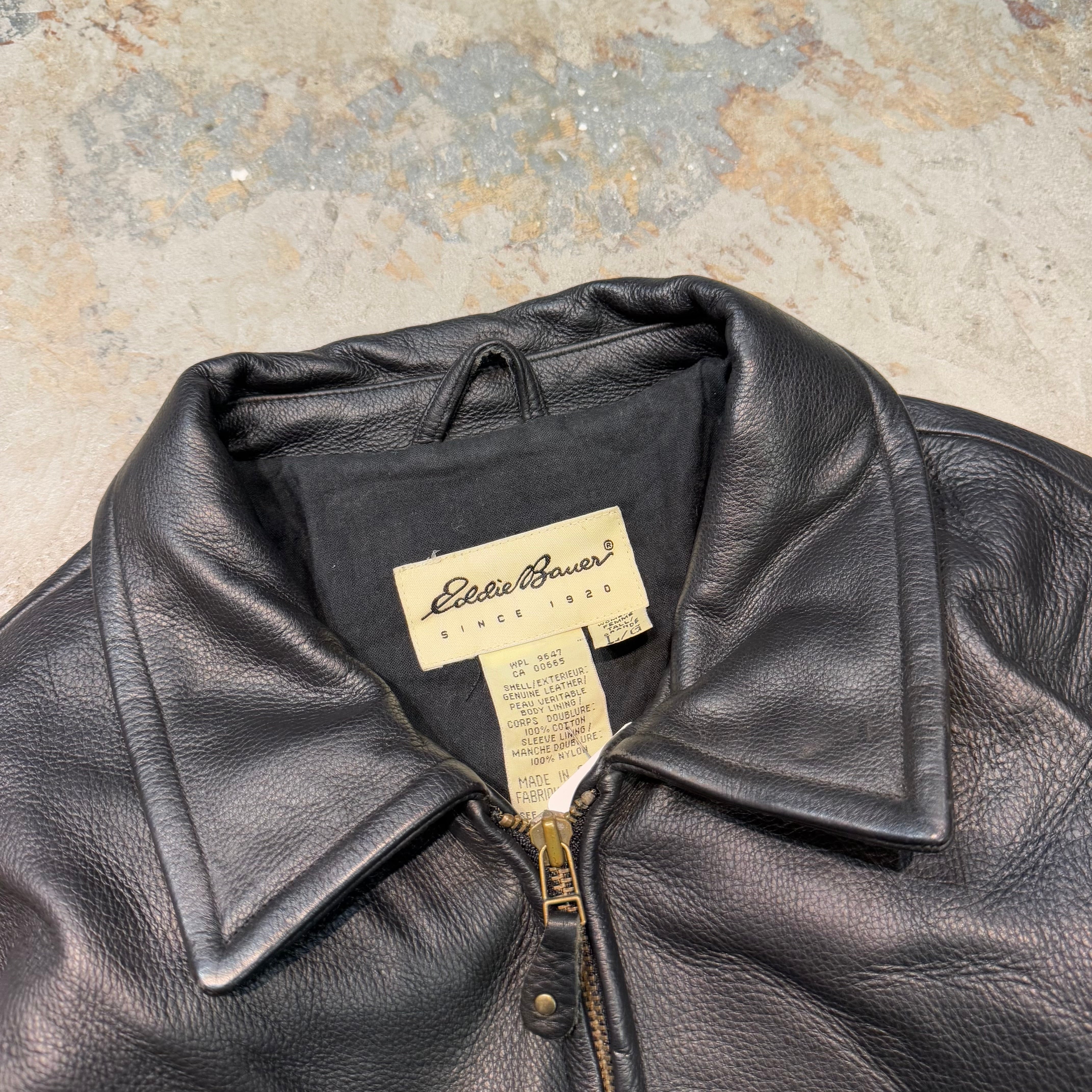 古着 90's EDDIE BAUER/ エディーバウアー/ ジップアップレザー