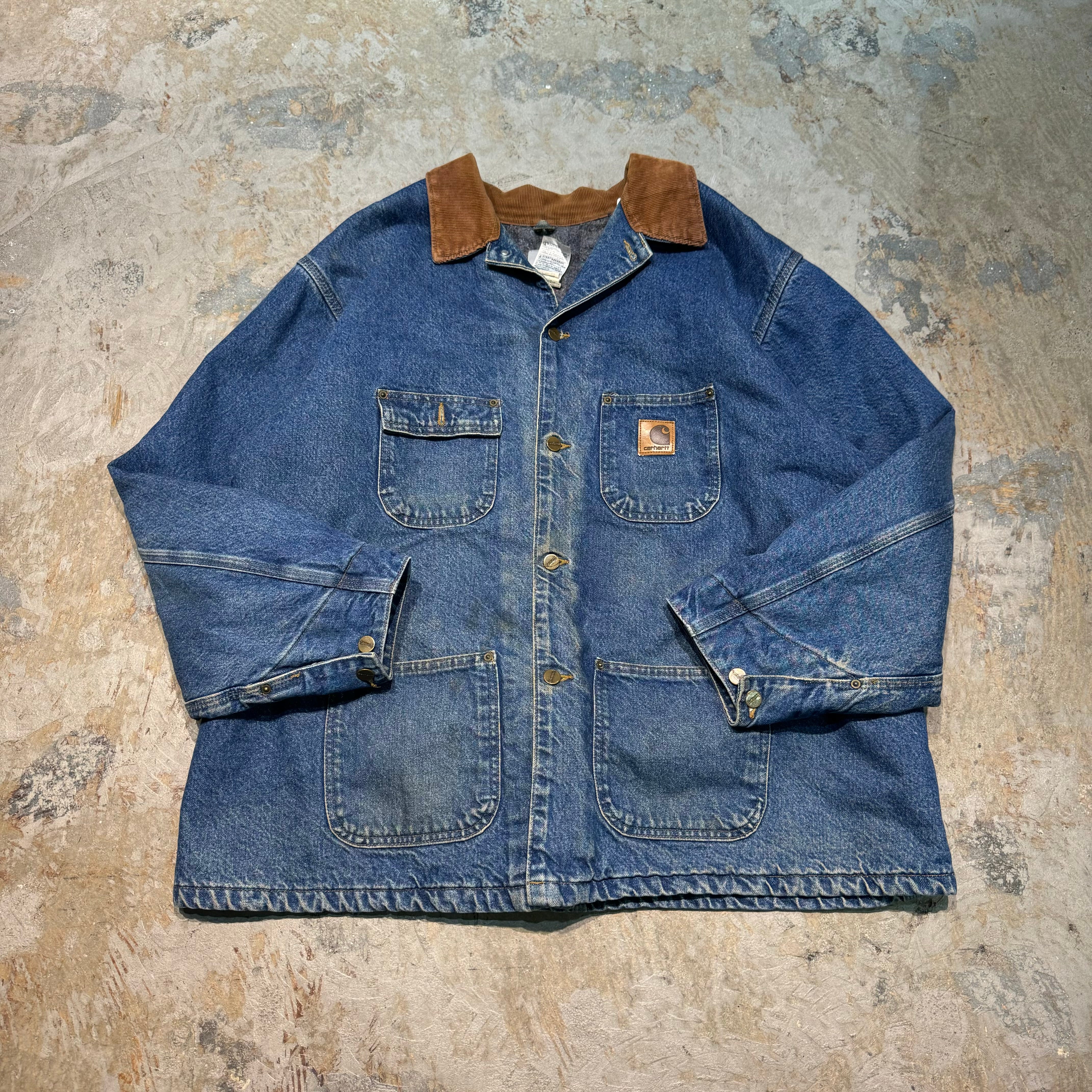 古着 carhartt/カーハート/カバーオール/襟コーデュロイ/裏地