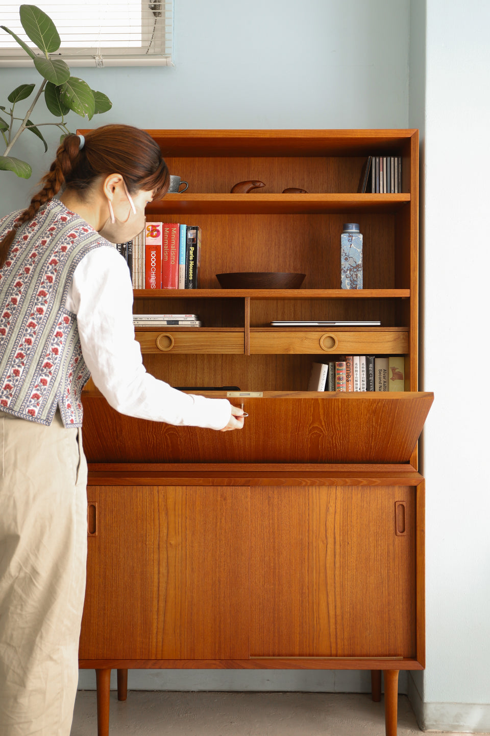デンマークヴィンテージ ブックケース ビューロー 収納 北欧家具/Lyby