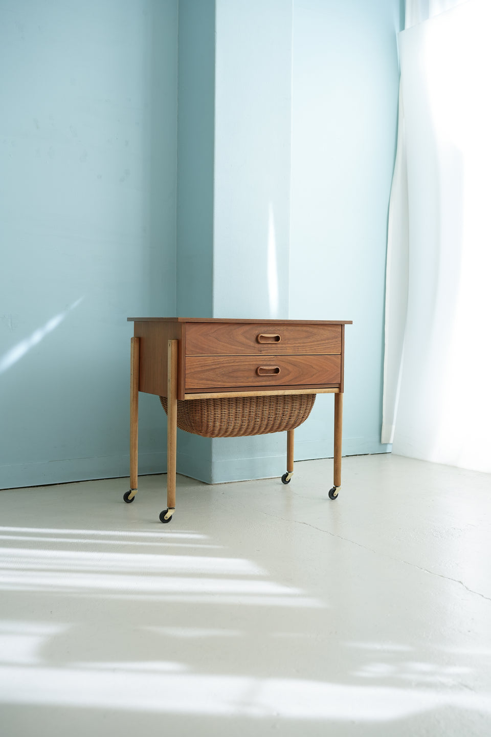 デンマークヴィンテージ ソーイングワゴン サイドテーブル 北欧家具