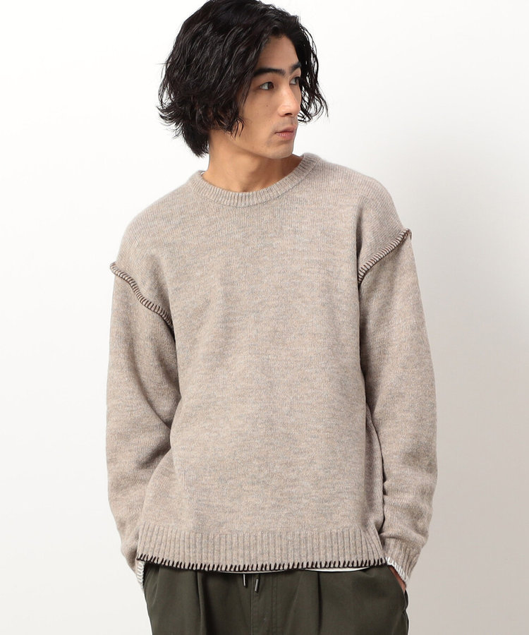 ブランケットステッチプルオーバー（55-41KI33-204）｜パープル