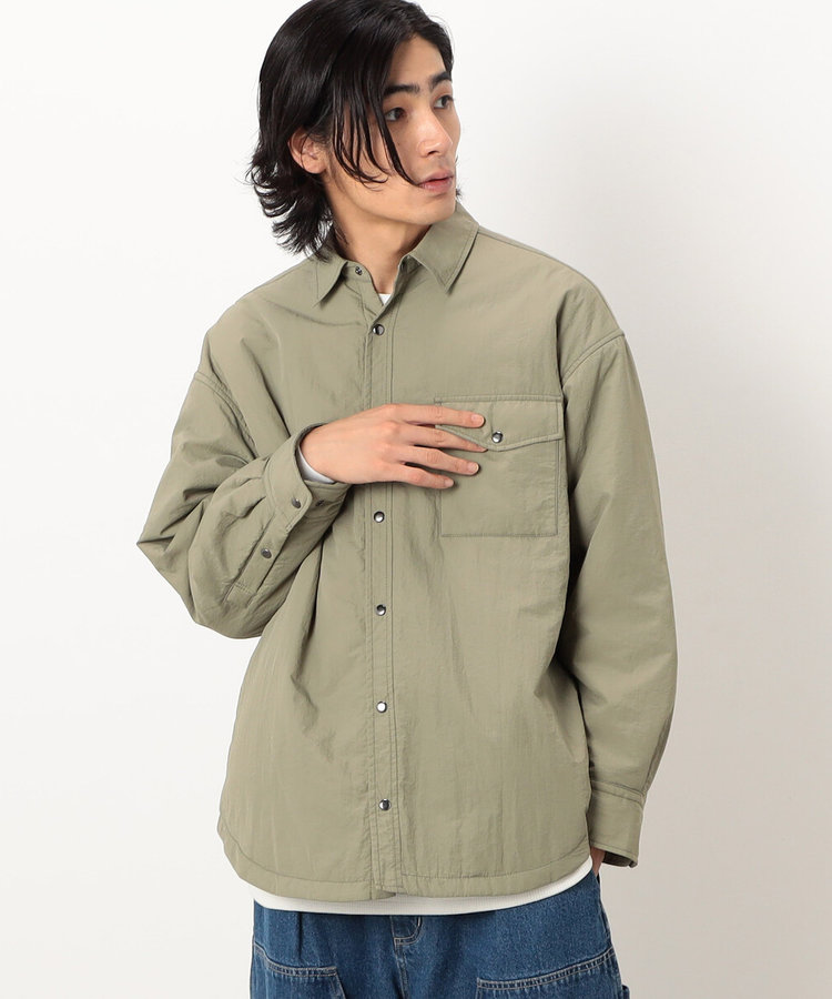 中綿シャツ（55-02BI24-204）｜パープル&イエロー（Purple&Yellow