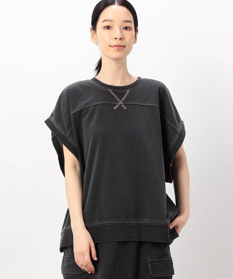 セットアイテム】デニム風裏毛ベスト＋ロング長袖Tシャツ