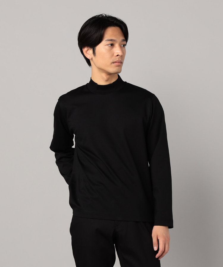 シルキーポンチ モックネック長袖Tシャツ（07-40TM05-205