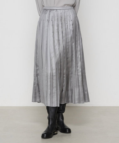 エンボスチンツサテン コンビネーションボックスプリーツスカート（01