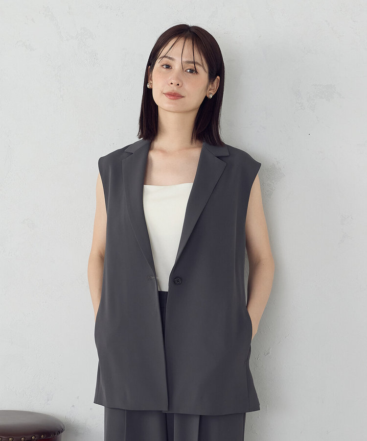 UVカット・接触冷感・吸水速乾】ベルト付きテーラードジレ