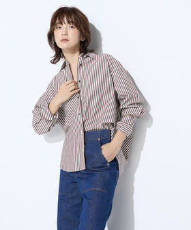 オーガニックキュプラ混 ストライプシャツ（21-04HM04-205）｜コムサ