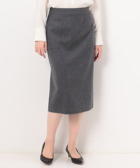 TALLサイズ 〕 【セットアップ対応】ウールストライプ スカート（34