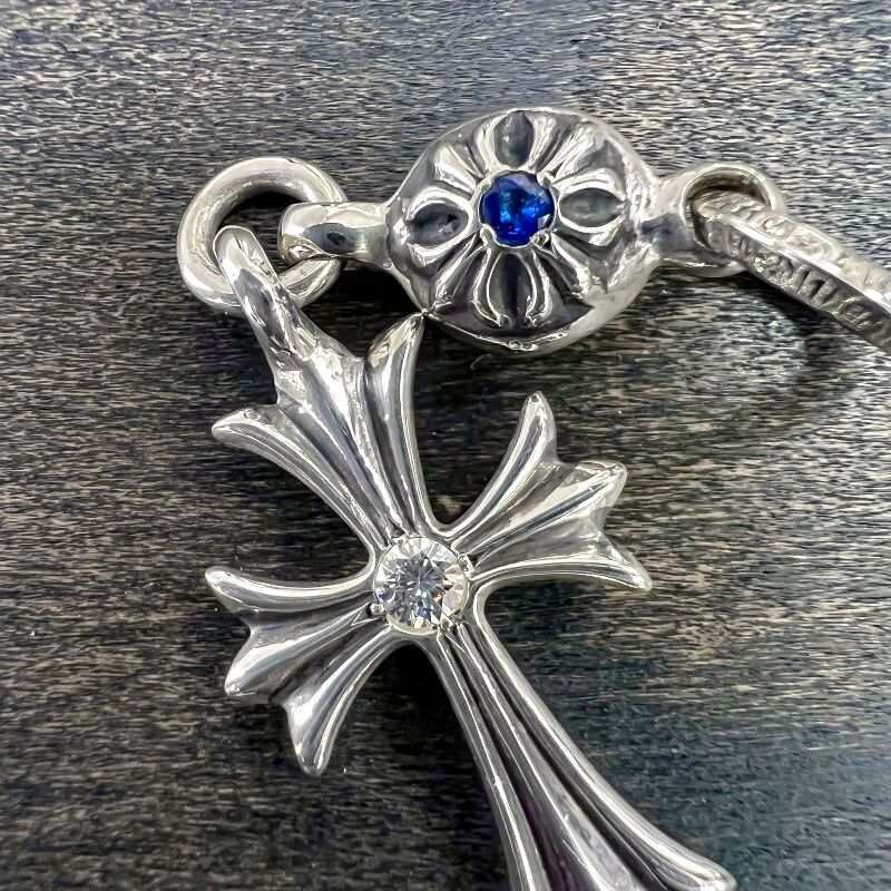 クロムハーツ 1ボール タイニー CHクロス チャーム サファイア