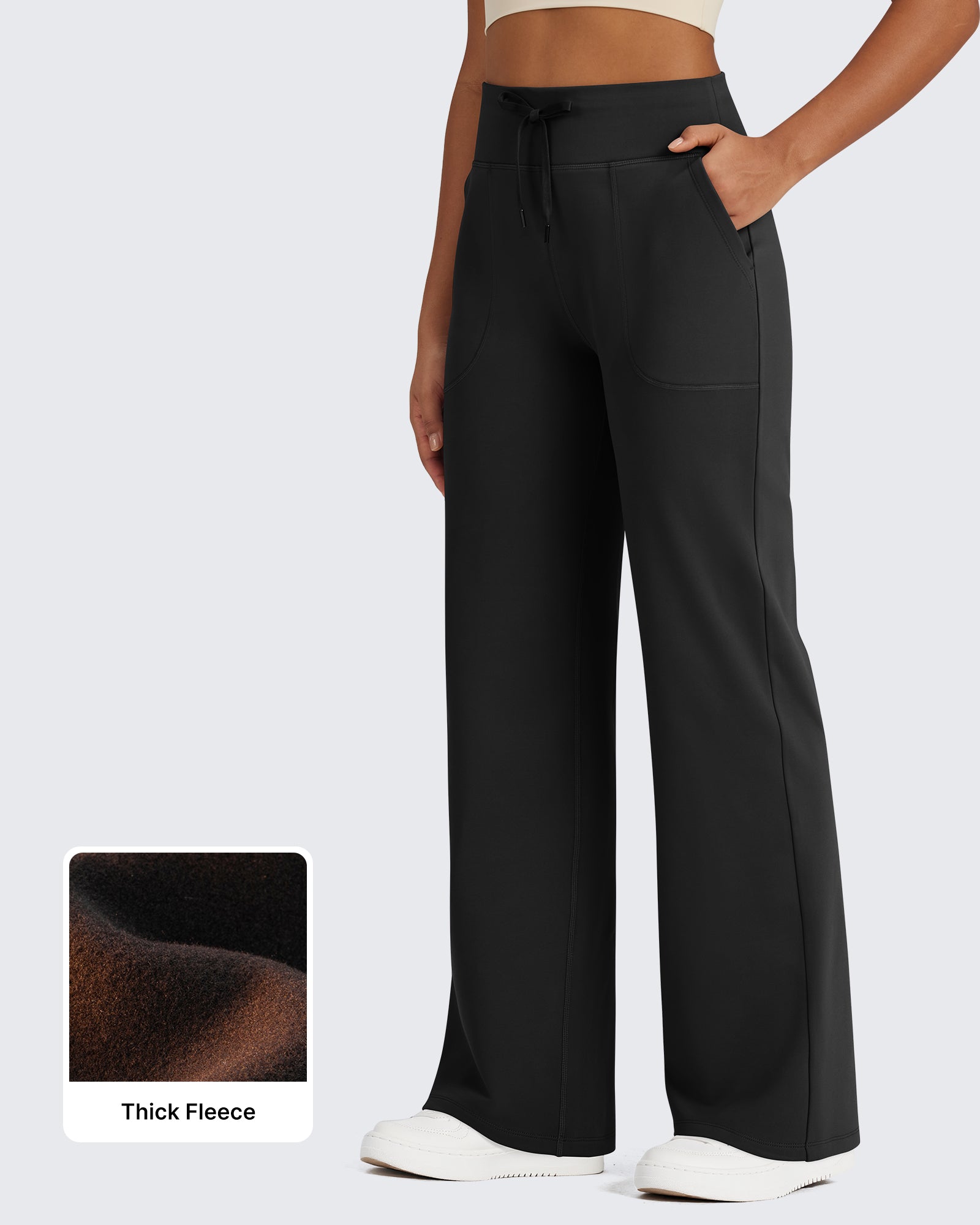 Thermal Fleece Lined Wide Leg Sweatpants – G4Free Warm Pants
