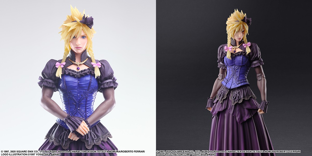 FF7リメイク』よりドレス姿のクラウドが「スタティックアーツ」および