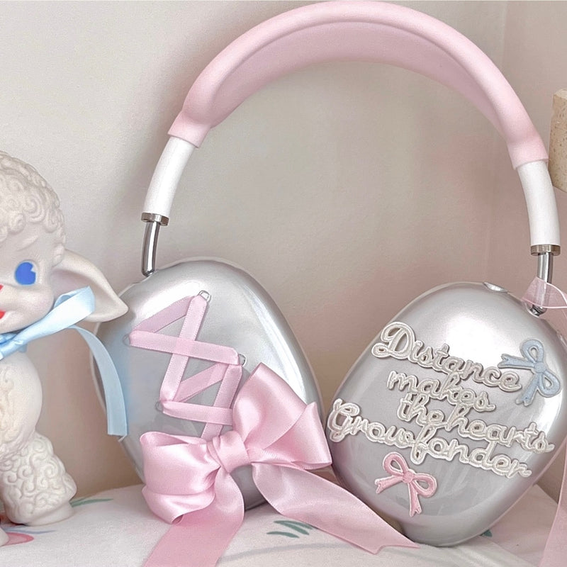 甘ピンクベール」フェミニンリボンAirPodsMaxカバー – gaacal