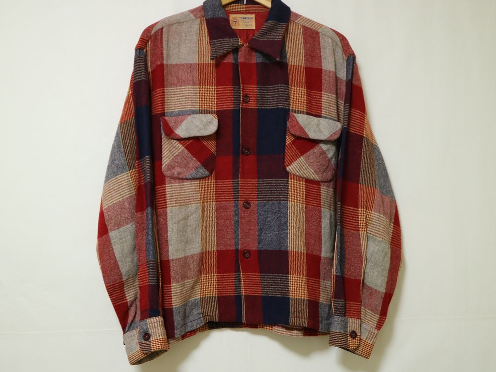 良いチェック柄 ! 40s TOWNCRAFT DELUXE ビンテージ オープンカラー