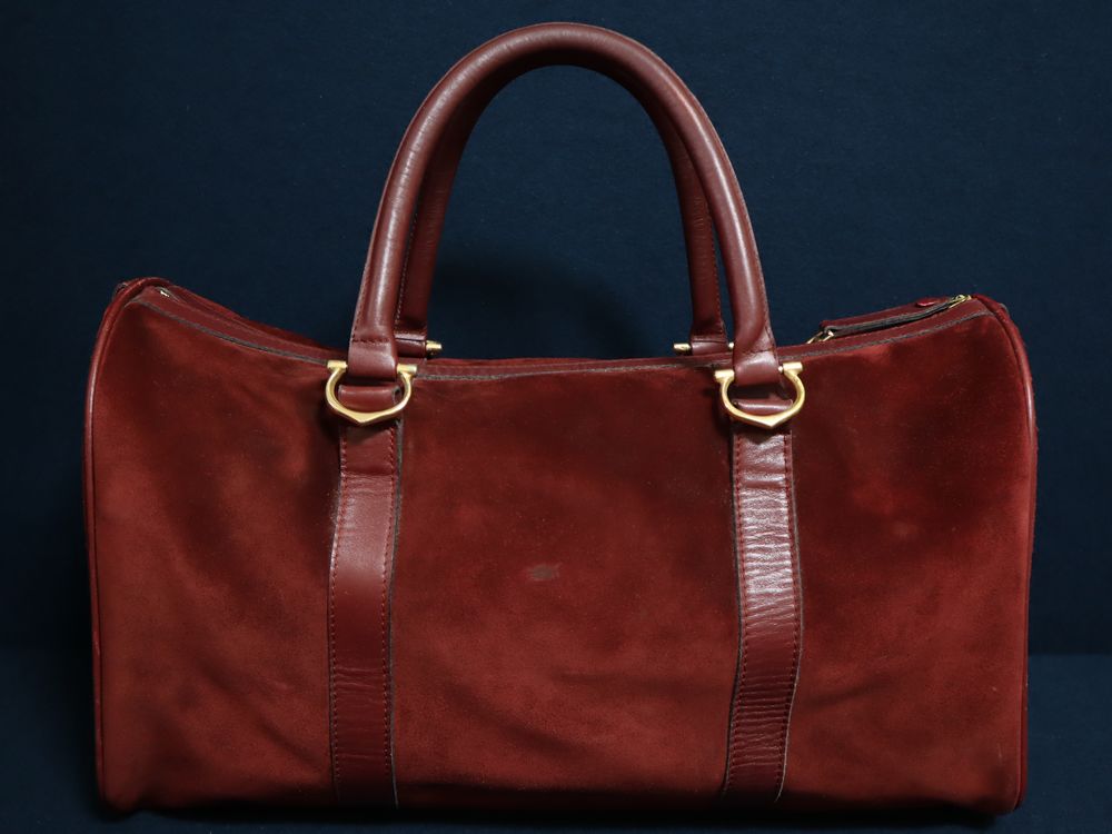 イタリア製 Cartier カルティエ マストライン ボストンバッグ スエード