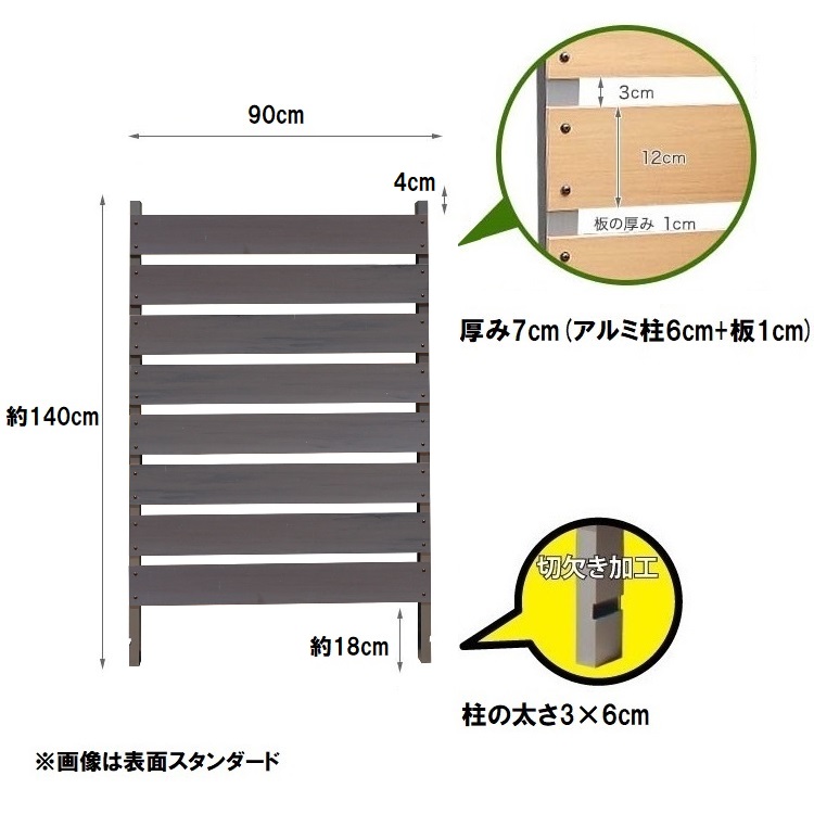 ブロック用フェンス ボーダー板間隔3cm高さ140cm幅90cm スタンダード