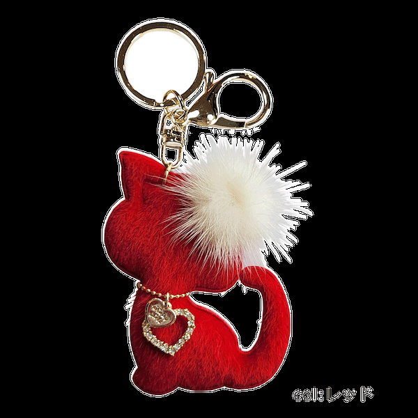 Qoo10] 可愛いミンクファーチャーム 猫 ねこ キ