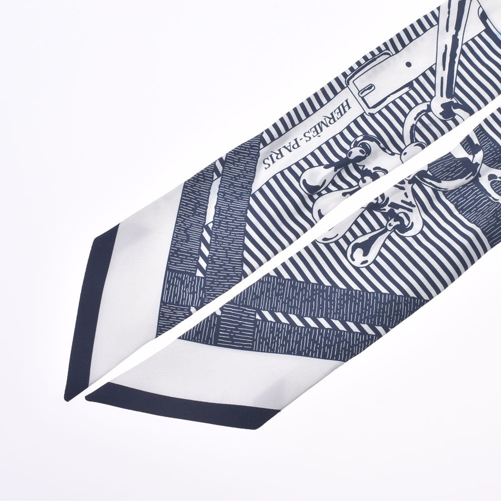 エルメス ツイリー Mors a Jouets Chemise/馬銜・シュミーズ 白/紺