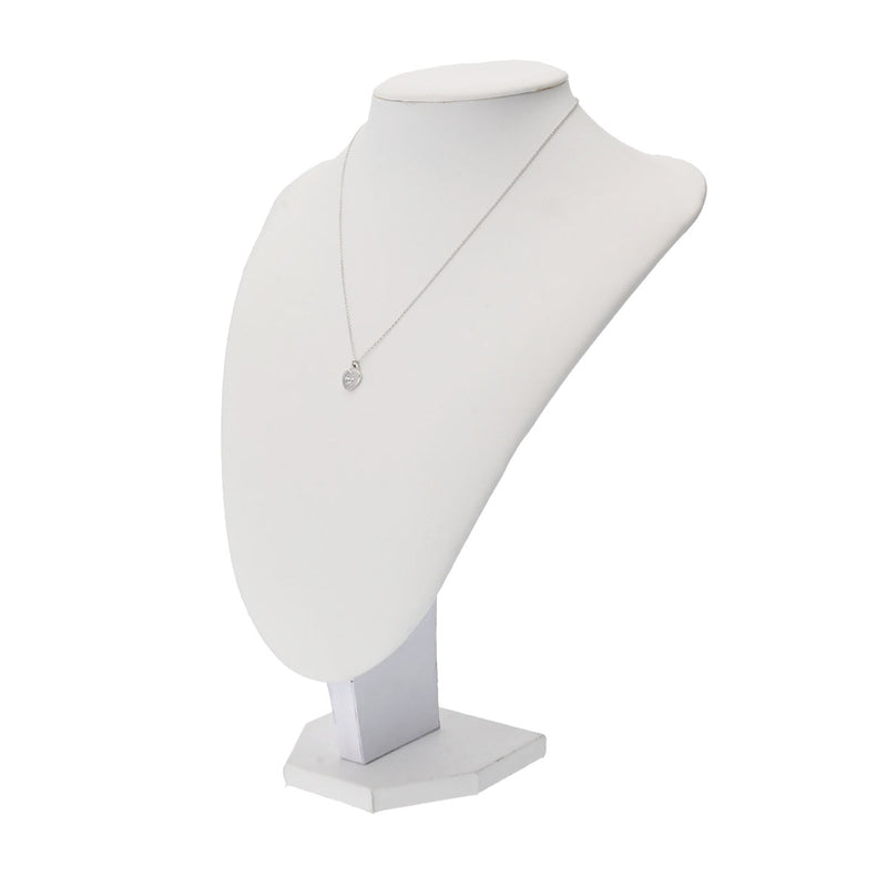 ティファニーハートロックネックレス 3Pダイヤ レディース K18ホワイト