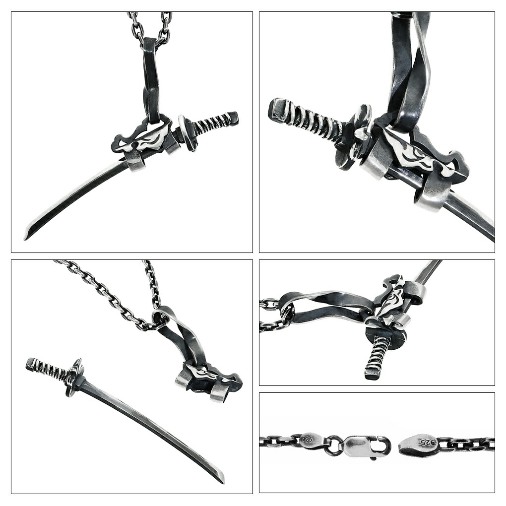 仁 ZIN 日本刀 天 TEN シルバー ネックレス ペンダントトップ メンズ