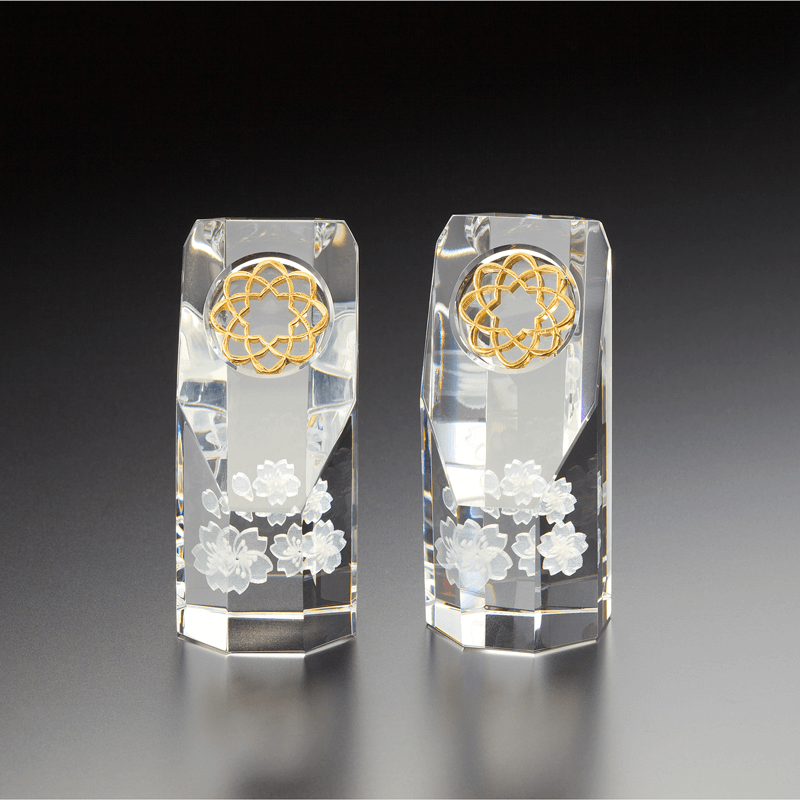 創価学会仏壇仏具【クリスタル八葉徳利】赤澤朝陽