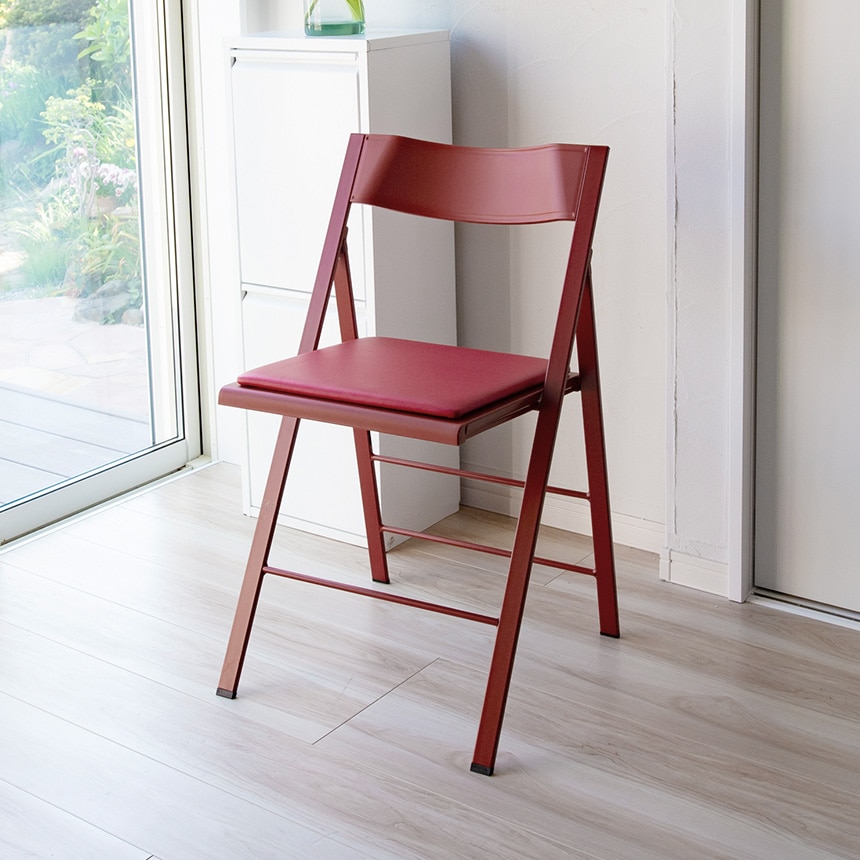 折りたたみ チェア 室内 arrmet ポケットカラー クッション付き スリム