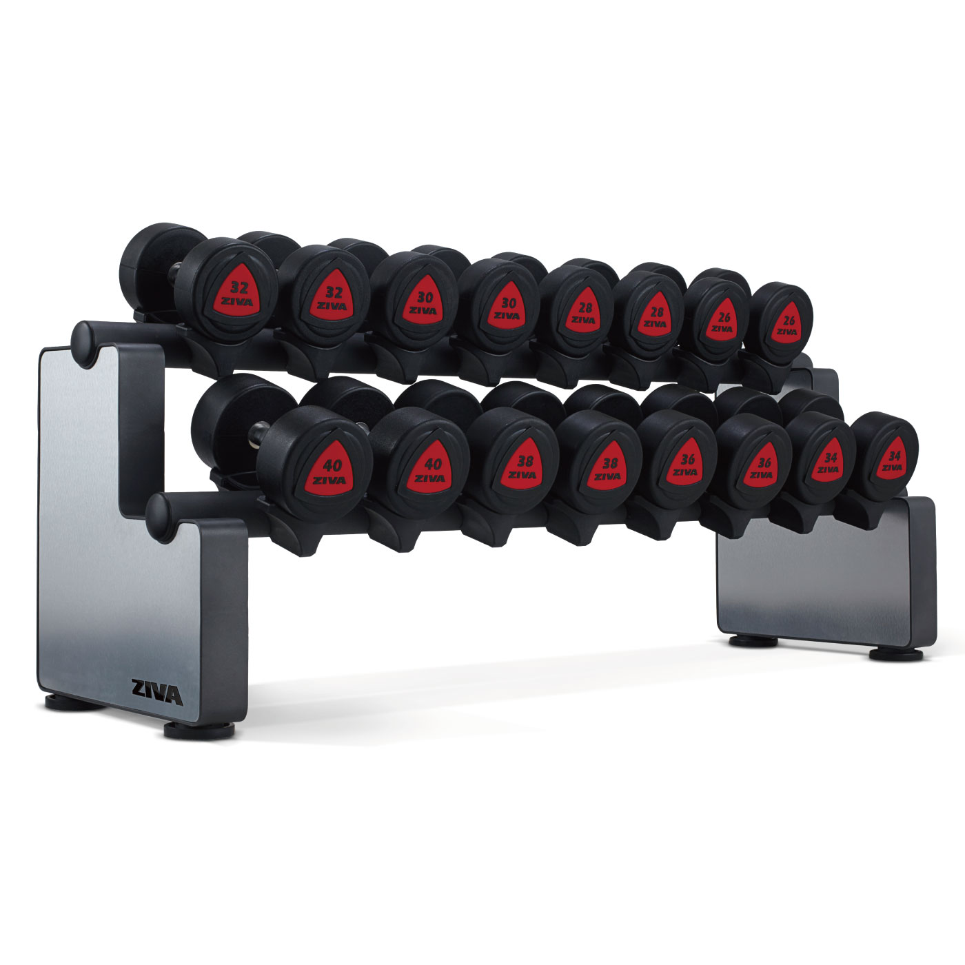 ウレタンダンベル10ペア＋ダンベルラックセット（2kg-38kg）｜業務用