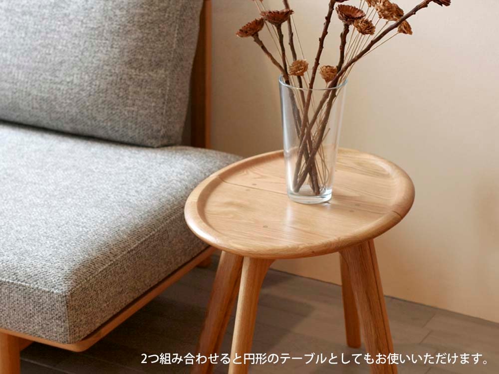 起立木工 サイドテーブル 壁寄せ 軽量設計 持ち運びしやすい 樹種