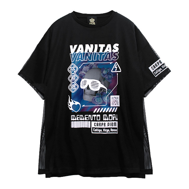 サイバードクロ メッシュレイヤーTシャツ 【BLACK】｜LISTEN FLAVOR