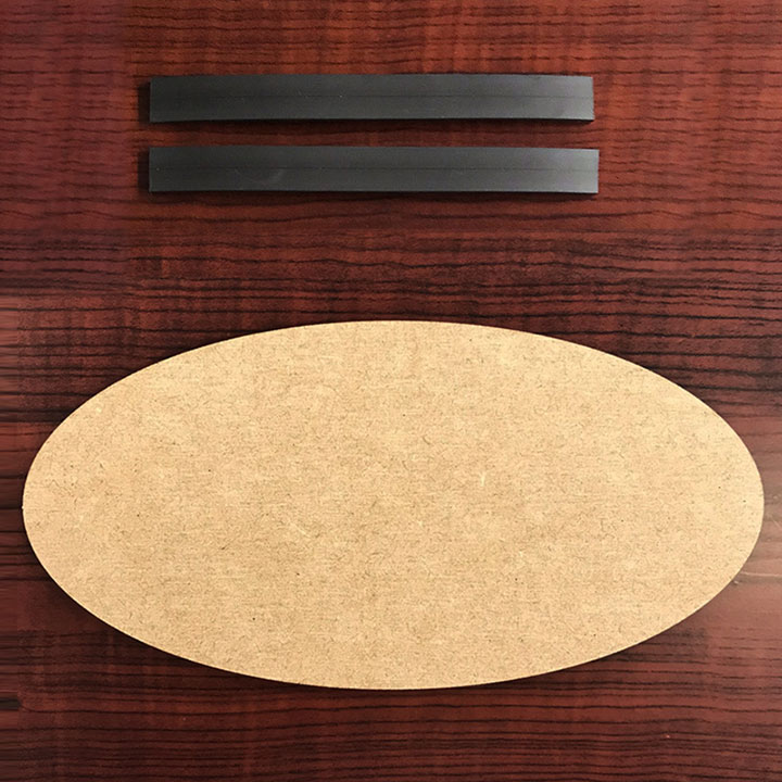 木製工作プレート 楕円形【マグネットベルト付き】【ゆうパケット配送