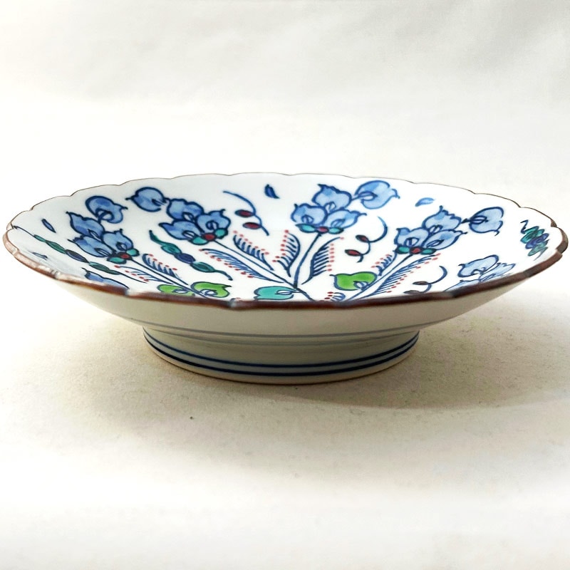 豆彩花唐草4寸皿 京焼清水焼 □双楽窯