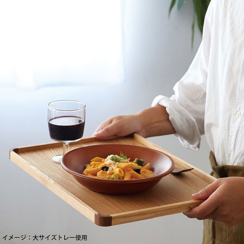 カフェトレイ 天然木製 30cm お盆 トレー ノンスリップ すべり止め加工