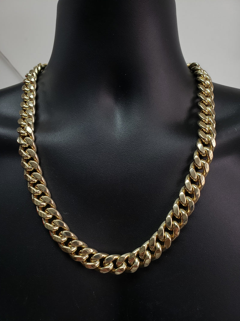 15MM 10k Yellow Gold Miami Cuban Link Chain MC15
