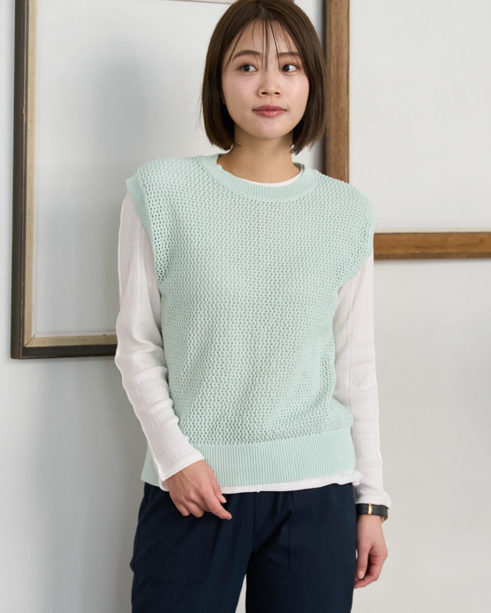 Golden Bearメッシュ編みニットベスト | ゴールデンベアストア