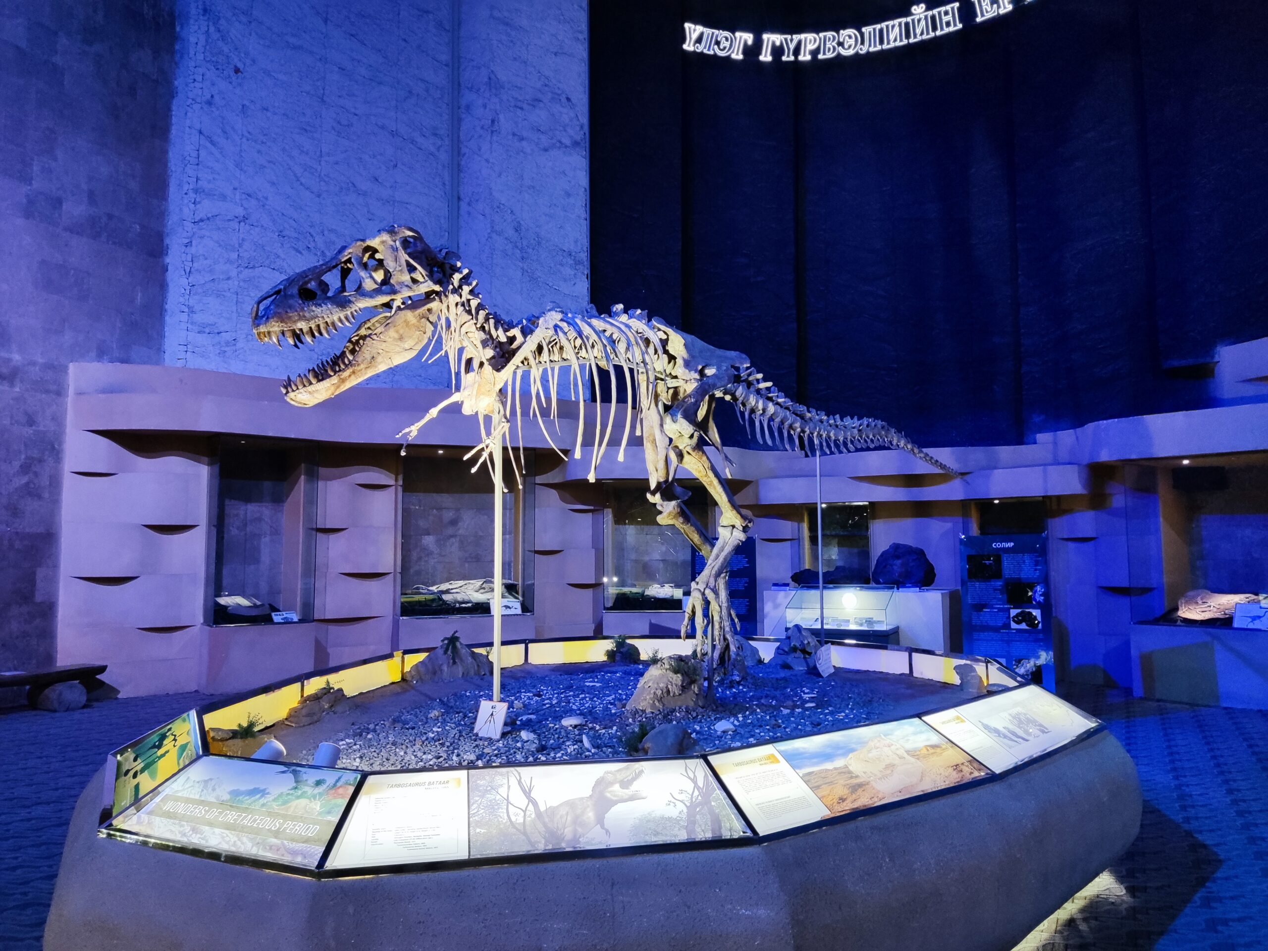 ようこそモンゴルへ」観光客に微笑みかける恐竜化石 · Global Voices