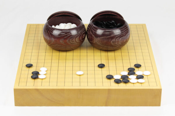 本榧｜碁盤20号卓上 3点セット｜栗碁器／本蛤碁石28号