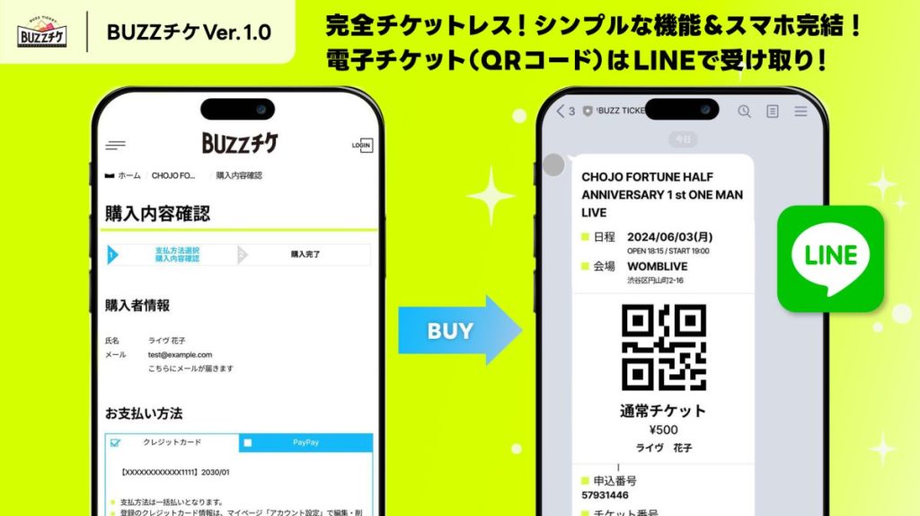 イベントのチケット購入がもっと手軽に、LINEで完結！「BUZZチケ」が