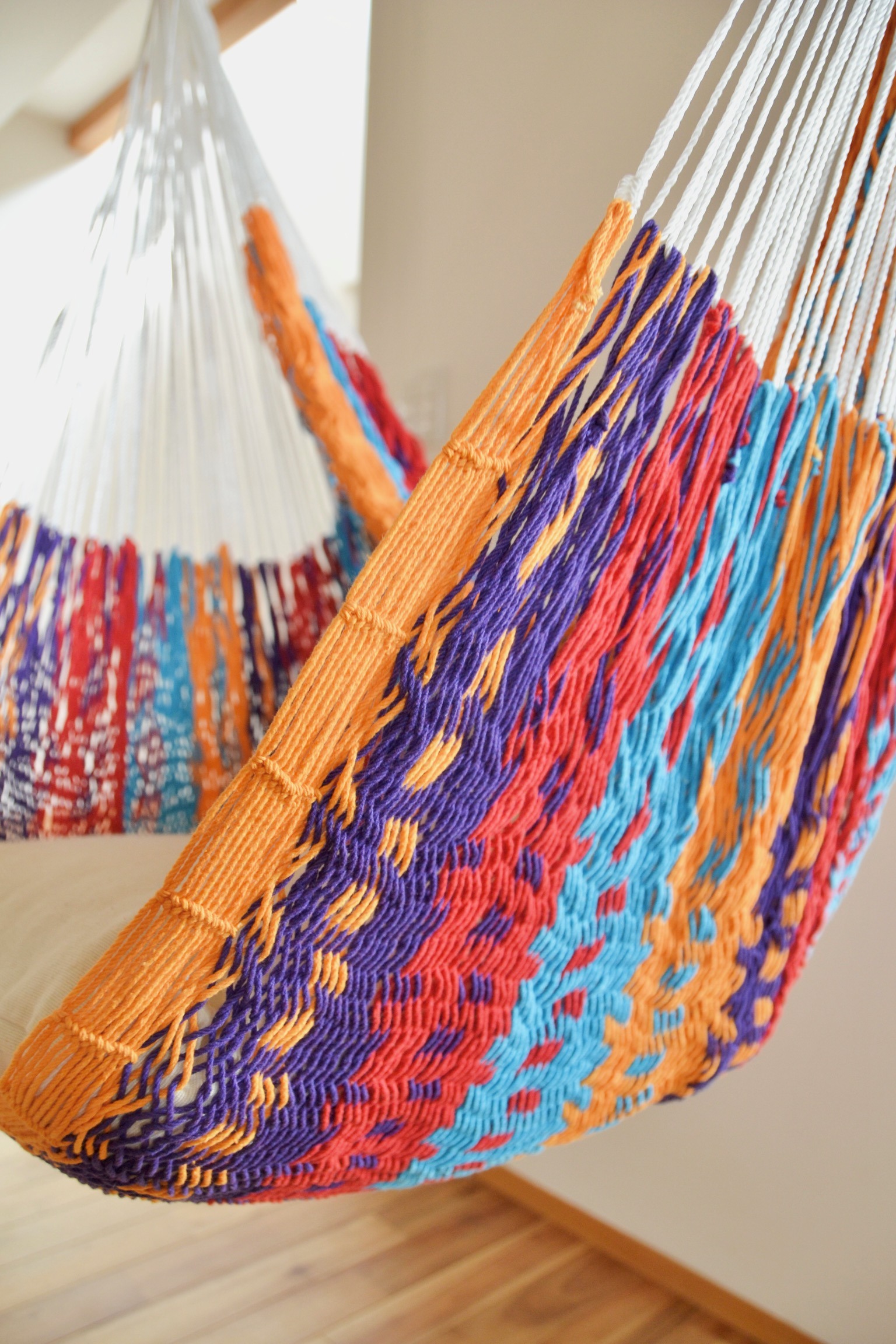 メキシカンハンモックチェア（ネット）ラージ「マルチカラーF