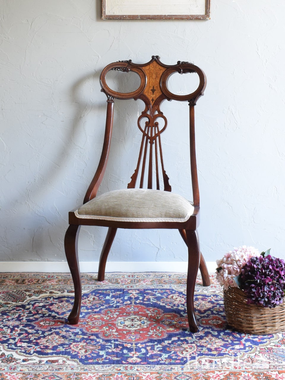 イギリスから届いた優雅なアンティークチェア、アールデコ様式の椅子(k