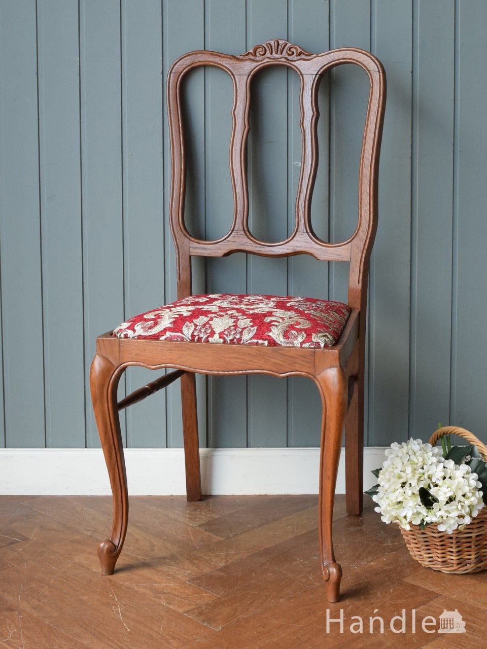 フランスのアンティークの椅子、猫脚が優雅なダイニングチェア(j-748-c
