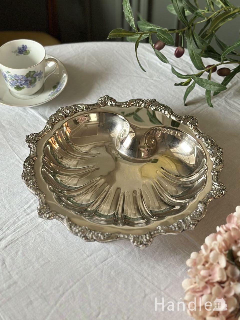 英国アンティークのシルバーのお盆、イギリスで見つけたシルバー