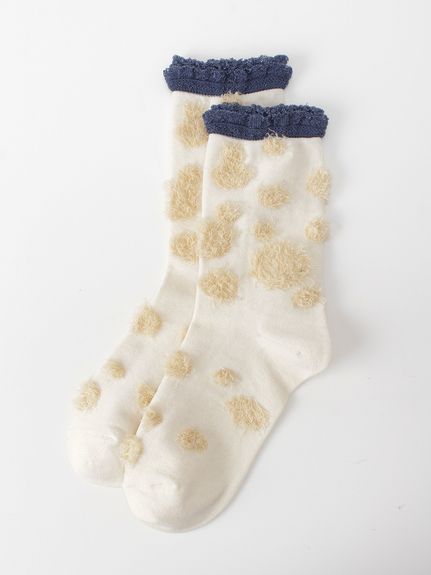 ドットシャギージャカードラメフリルソックス（ソックス）｜SUPER